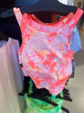 lululemon athletica Neon Coral Tie-Dye Crop Top